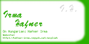 irma hafner business card